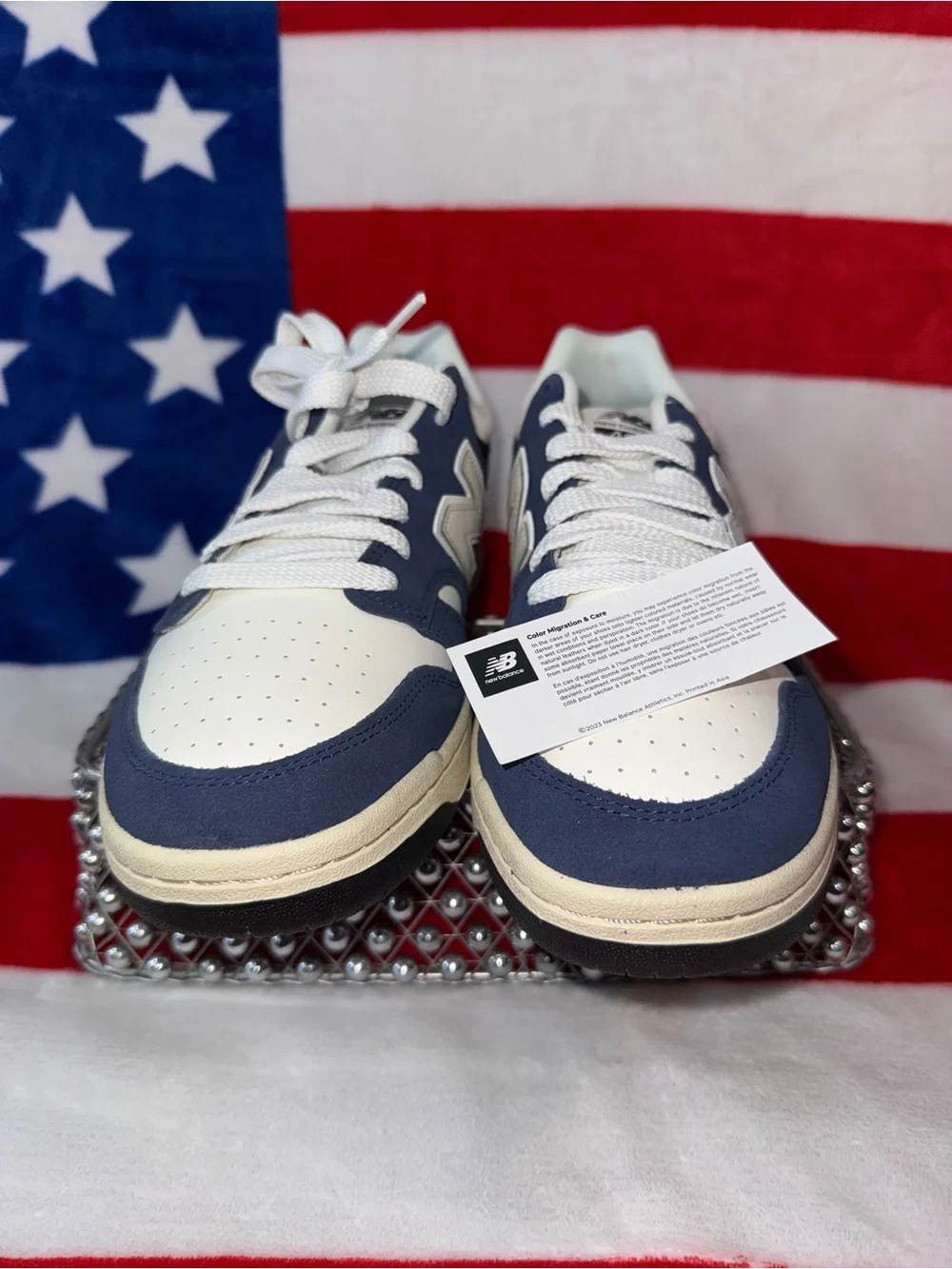 New Balance Court BB480PEN Men's 12 Blue, White and Cream Casual Sneakers